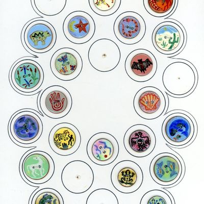 Sale Photo Thumbnail #354: A CARD OF DIVISION THREE ENAMEL BUTTONS