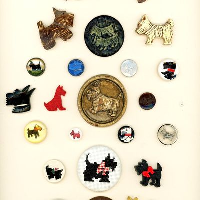 Sale Photo Thumbnail #26: A CARD OF DIVISION THREE ASSORTED MATERIAL BUTTONS