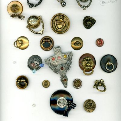 Sale Photo Thumbnail #379: A CARD OF DIVISION ONE AND THREE MOVEABLE BUTTONS
