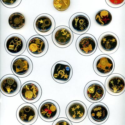 Sale Photo Thumbnail #347: A CARD OF DIVISION THREE "JUNQUE" BUTTONS