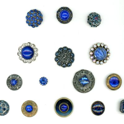 Sale Photo Thumbnail #47: A CARD OF DIVISION ONE AND THREE JEWELED BUTTONS