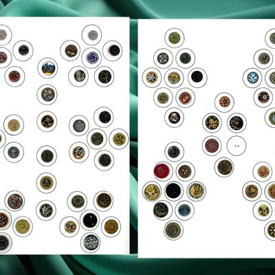 Sale Photo Thumbnail #94: 2 CARDS OF DIVISION ONE PICTORIAL PLANT LIFE BUTTONS