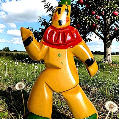 Sale Photo Thumbnail #388: A DIVISION THREE CHUNKY BAKELITE FIGURAL BUTTON