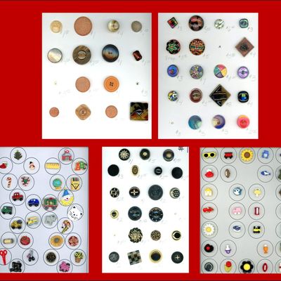 Sale Photo Thumbnail #121: A BOX LOT INCLUDING AN ASSORTMENT OF CARDED BUTTONS