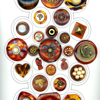 Sale Photo Thumbnail #387: A CARD OF DIVISION THREE BAKELITE BUTTONS