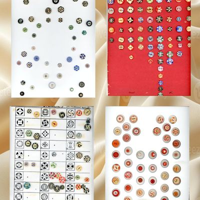 Sale Photo Thumbnail #237: 4 CARDS OF DIVISION ONE CHINA BUTTONS