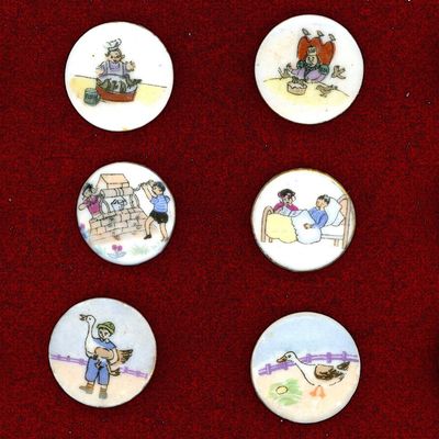 Sale Photo Thumbnail #102: A SMALL CARD OF DIVISION THREE NURSERY RHYME BUTTONS