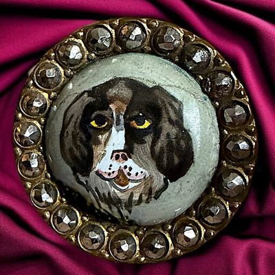 Sale Photo Thumbnail #31: A DIVISION ONE HAND PAINTED ENAMEL BUTTON