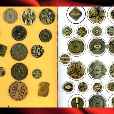 Sale Photo Thumbnail #117: 2 CARDS OF DIVISION THREE CELLULOID BUTTONS