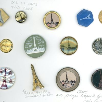 Sale Photo Thumbnail #371: A SMALL CARD OF DIVISION 1 & 3 EIFEL TOWER BUTTONS