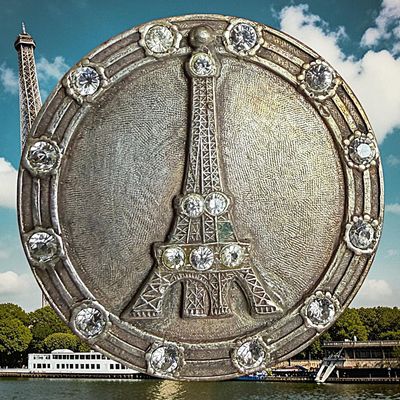 Sale Photo Thumbnail #297: A DIVISION THREE FRENCH WHITE AND PASTE JEWEL BUTTON