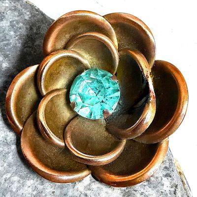 Sale Photo Thumbnail #44: A DIVISION ONE COPPER REALISTIC JEWELED BUTTON