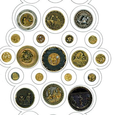 Sale Photo Thumbnail #66: A CARD OF DIVISION ONE CHILDREN BUTTONS