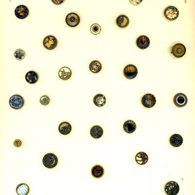 Sale Photo Thumbnail #119: A CARD OF DIVISION ONE VICTORIAN CELLULOID BUTTONS