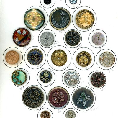 Sale Photo Thumbnail #95: A CARD OF DIVISION ONE PLANT LIFE BUTTONS