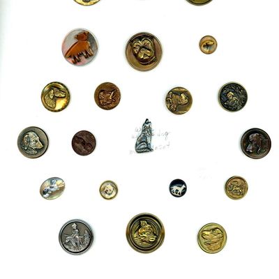 Sale Photo Thumbnail #169: A CARD OF DIVISION 1 & 3 DOG BUTTONS