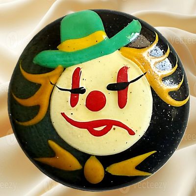 Sale Photo Thumbnail #343: A DIVISION THREE HAND PAINTED CASEIN PICTORIAL BUTTON