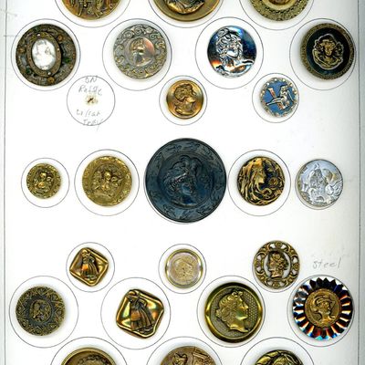 Sale Photo Thumbnail #281: A CARD OF DIVISION ONE ASSORTED WOMEN BUTTONS