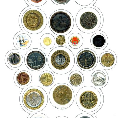 Sale Photo Thumbnail #249: A CARD OF DIVISION ONE AND THREE ARCHITECTURAL BUTTONS