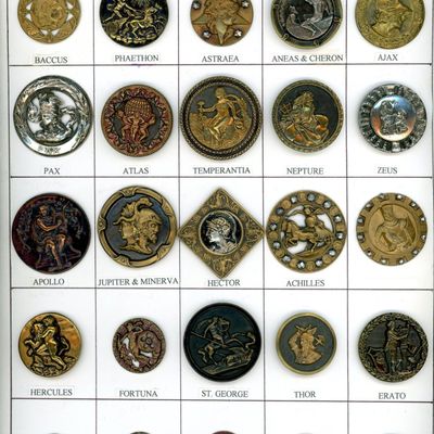 Sale Photo Thumbnail #301: A CARD OF DIVISION ONE PICTORIAL BUTTONS
