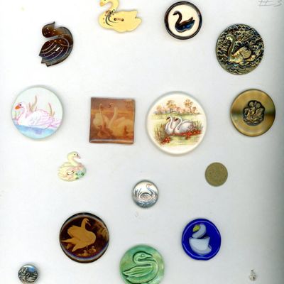 Sale Photo Thumbnail #340: A CARD OF DIVISION THREE SWAN BUTTONS