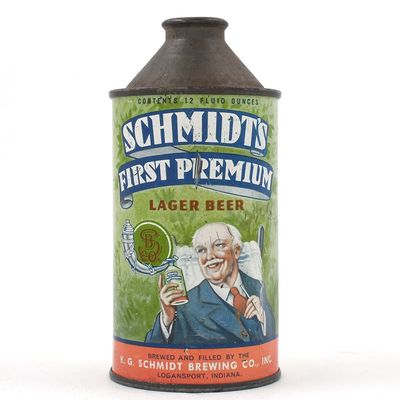 Sale Photo Thumbnail #295: Schmidts First Premium Beer Cone Top NO DATE 184-1