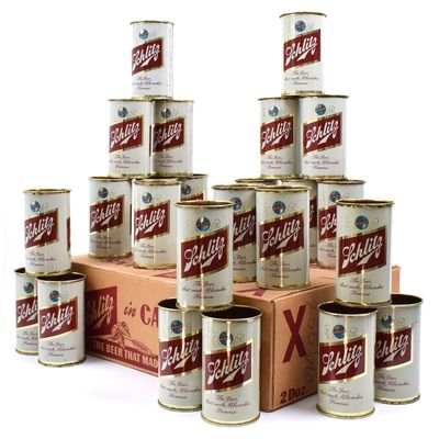 Sale Photo Thumbnail #279: Schlitz Beer Full Case Carton 24 Drinking Cup Flat Tops MILWAUKEE 1960 129-39