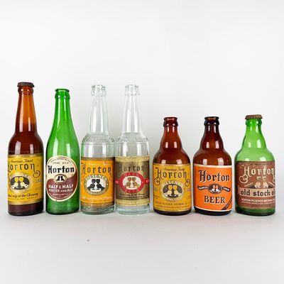 Sale Photo Thumbnail #463: Seven Horton Labeled Beer and Ale Bottles, New York