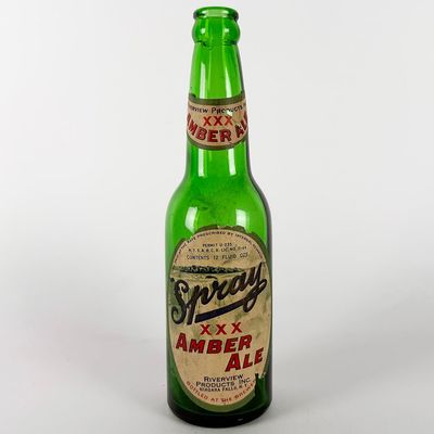 Sale Photo Thumbnail #417: Spray XXX Amber Ale 12 oz. Green Labeled Bottle RIVERVIEW NIAGARA FALLS
