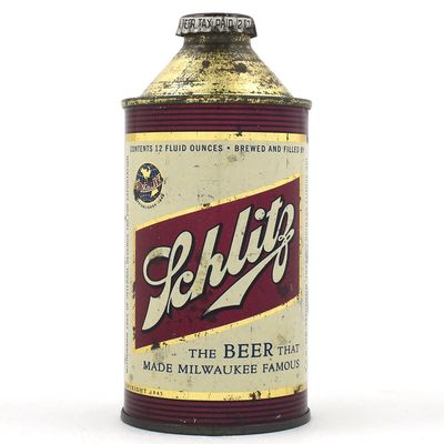Sale Photo Thumbnail #278: Schlitz Beer Cone Top WITHDRAWN FREE 183-31 TOUGH