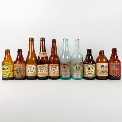Sale Photo Thumbnail #458: Ten Piel Bros. Labeled Beer Bottles, Including Winter Brew and Bock