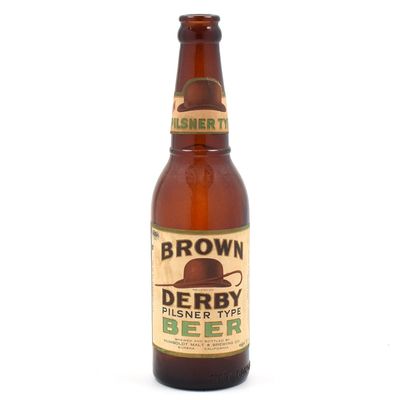 Sale Photo Thumbnail #399: Brown Derby Beer 1930s Long Neck Bottle