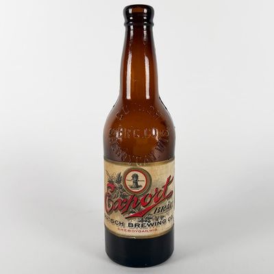 Sale Photo Thumbnail #429: Gutsch Export Br?u Pre-Prohibition Amber Labeled Bottle SHEBOYGAN
