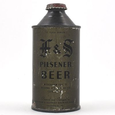 F and S Beer Olive Drab Cone Top 164-10 RARE