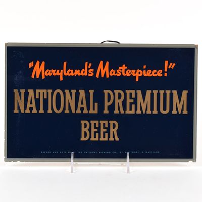 Sale Photo Thumbnail #376: National Premium Beer 1950s Reverse-Painted Glass Sign