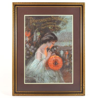 Sale Photo Thumbnail #378: Portsmouth Brewing Victorian Lady Pre-Pro Chromolithograph RARE