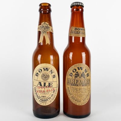 Sale Photo Thumbnail #437: Two Downs Labeled Bottles: Special India Pale Ale & Arf & Arf BUFFALO