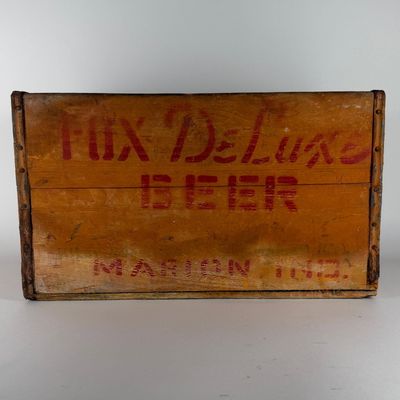 Sale Photo Thumbnail #448: Fox De Luxe Beer Wooden Bottle Crate MARION INDIANA