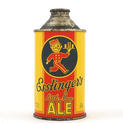 Esslingers Little Man Ale Flat Bottom Cone Top 161-12 OUTSTANDING
