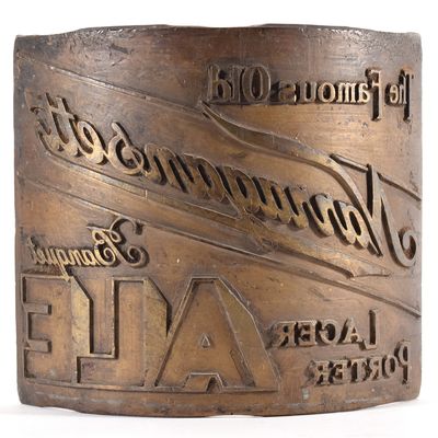 Sale Photo Thumbnail #374: Narragansett Cast Brass Curved Printing Plate UNIQUE