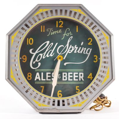 Sale Photo Thumbnail #353: Cold Spring Ales Beer Spinner Neon Illuminated Clock EXCEPTIONAL