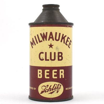 Sale Photo Thumbnail #204: Milwaukee Club Beer Cone Top NY ADDRESS 173-32