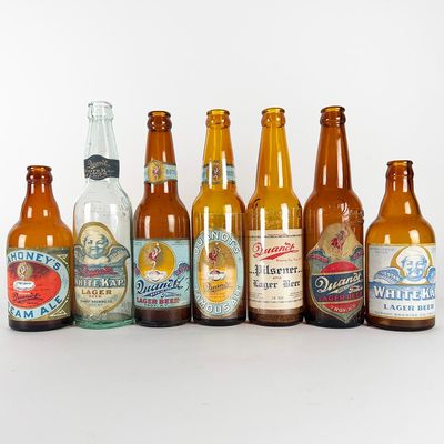 Sale Photo Thumbnail #447: Seven Quandt Labeled Bottles: White Kap, Mahoney?s & More TROY NEW YORK