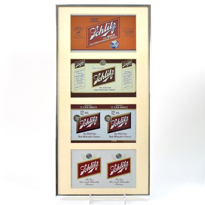 Sale Photo Thumbnail #289: Schlitz Foil Label Display 1930s to 1960s Designs