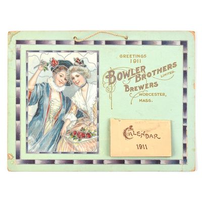 Sale Photo Thumbnail #361: Bowler Bros 1911 Calendar Chromolithograph RARE