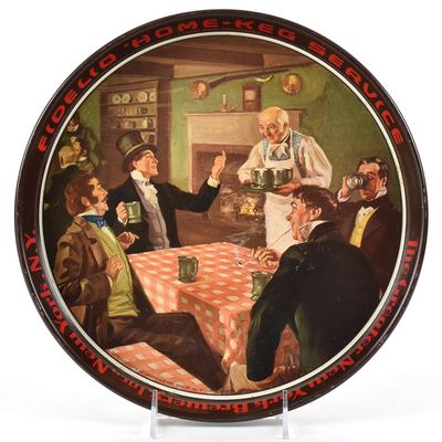 Sale Photo Thumbnail #385: Fidelio Home-Keg Service 1940s Tavern Scene Serving Tray