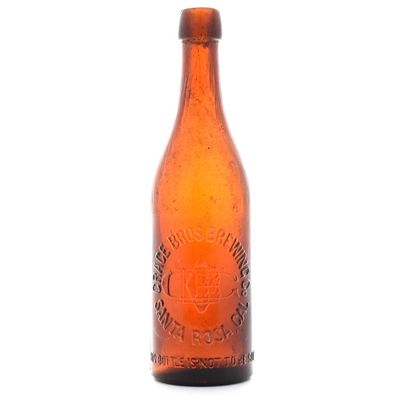 Sale Photo Thumbnail #405: Grace Bros Brewing Pre-Prohibition Embossed Blob Top Bottle