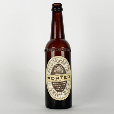 Sale Photo Thumbnail #464: Fitzgerald's Porter Labeled Amber Bottle, Troy, New York