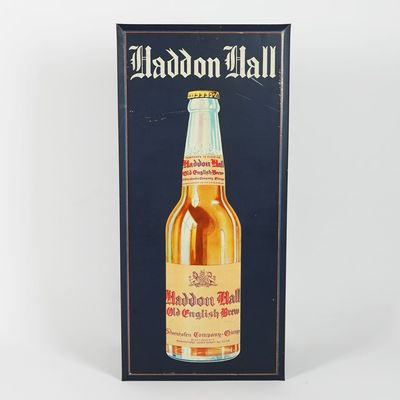Sale Photo Thumbnail #369: Haddon Hall Old English Brew TOC Advertising Sign Schoenhofen CHICAGO -RARE-