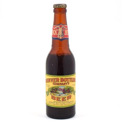 Sale Photo Thumbnail #401: Denver Bottling Company Bock Beer 1930s Long Neck Bottle FULL MOUNTAIN STREAM